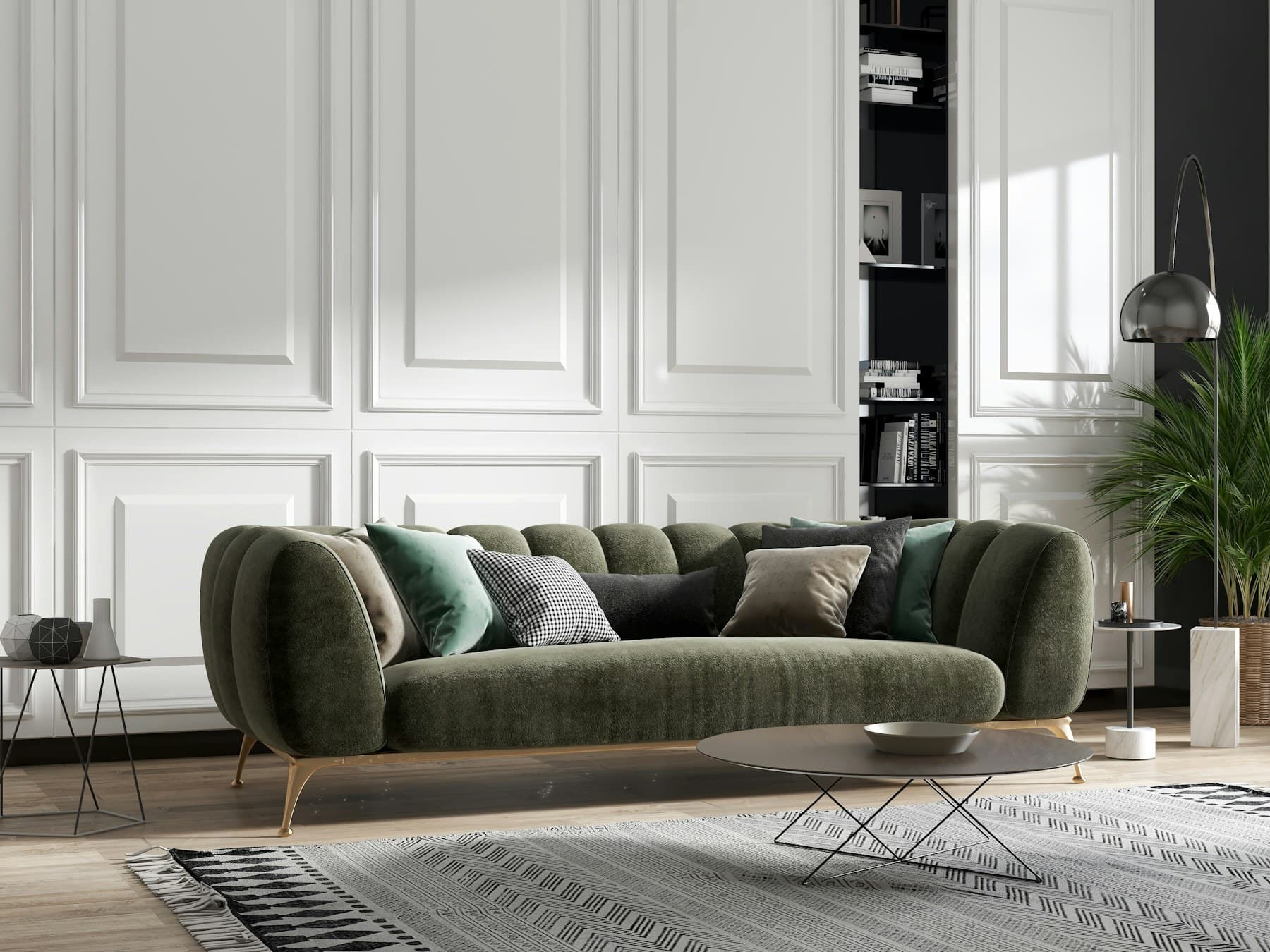 Warm, contemporary residential living room
